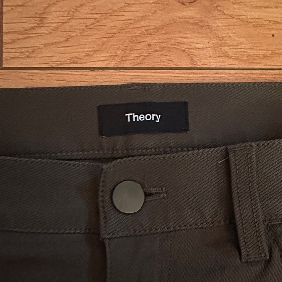 Theory Men's Slim Fit Pants in Olive Green - Picture 2 of 3